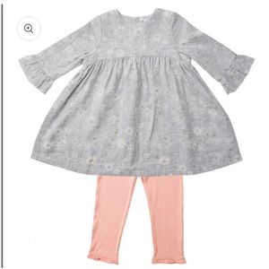 🖤 ANGEL DEAR Bell Sleeved Dress & Bamboo Leggings